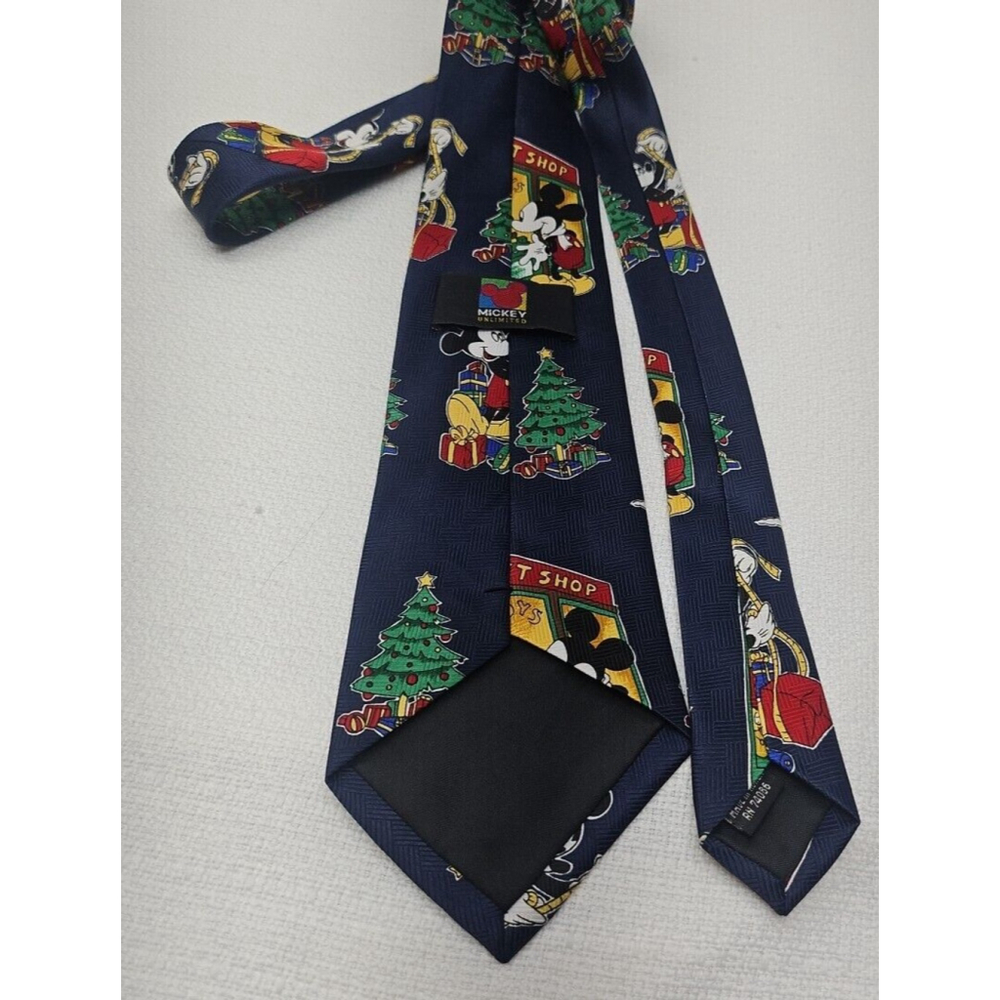 Disney Mickey Unlimited Navy Blue Christmas Mickey Mouse Neck Tie - Picture 5 of 12